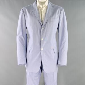 POLO by RALPH LAUREN Size XL Blue White Gingham Cotton Suit